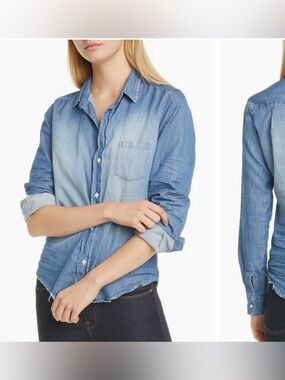 Frank & Eileen Barry Famous Cotton Denim Shirt size Small